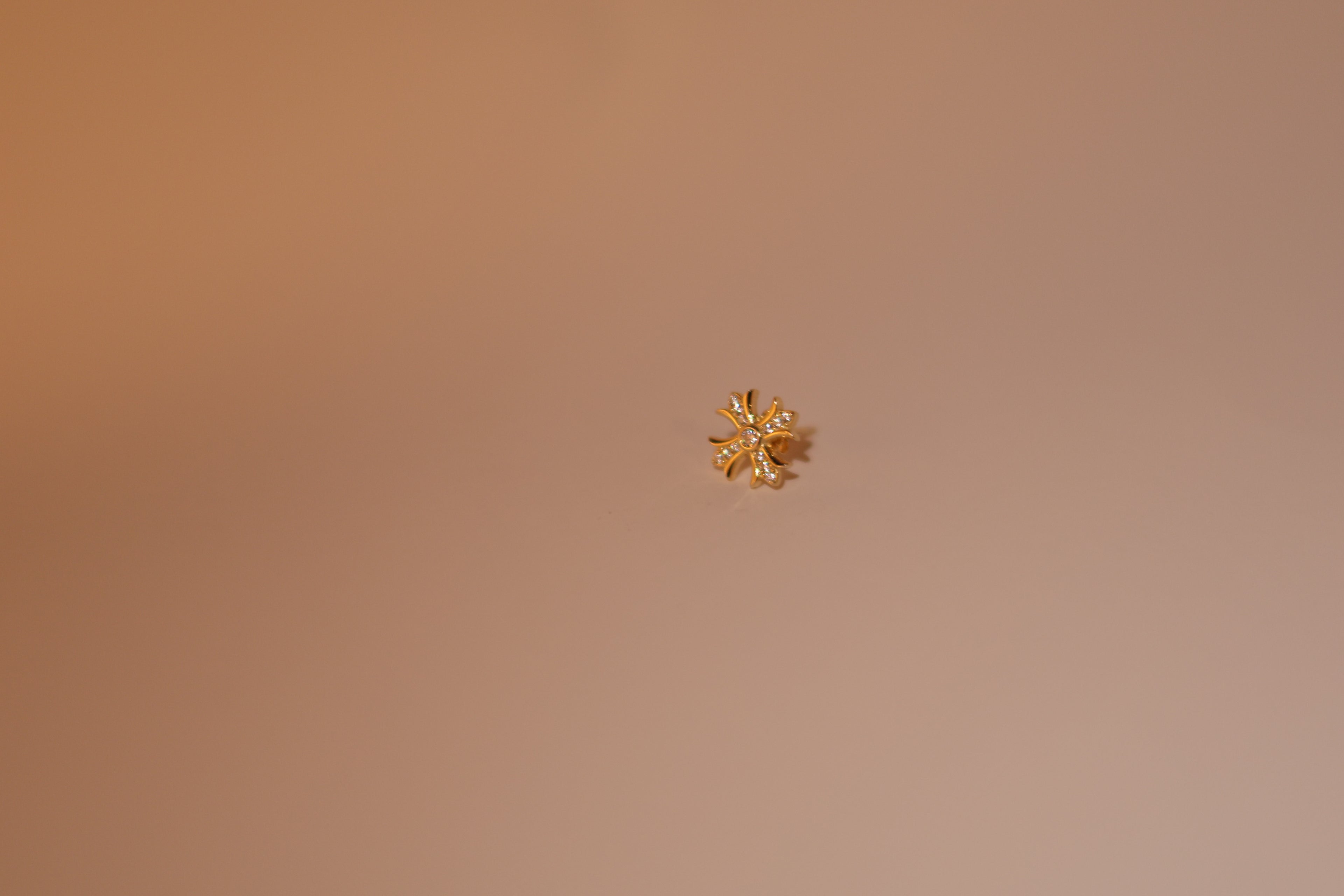Radiant Gold-Tone Crystal Stud Earring