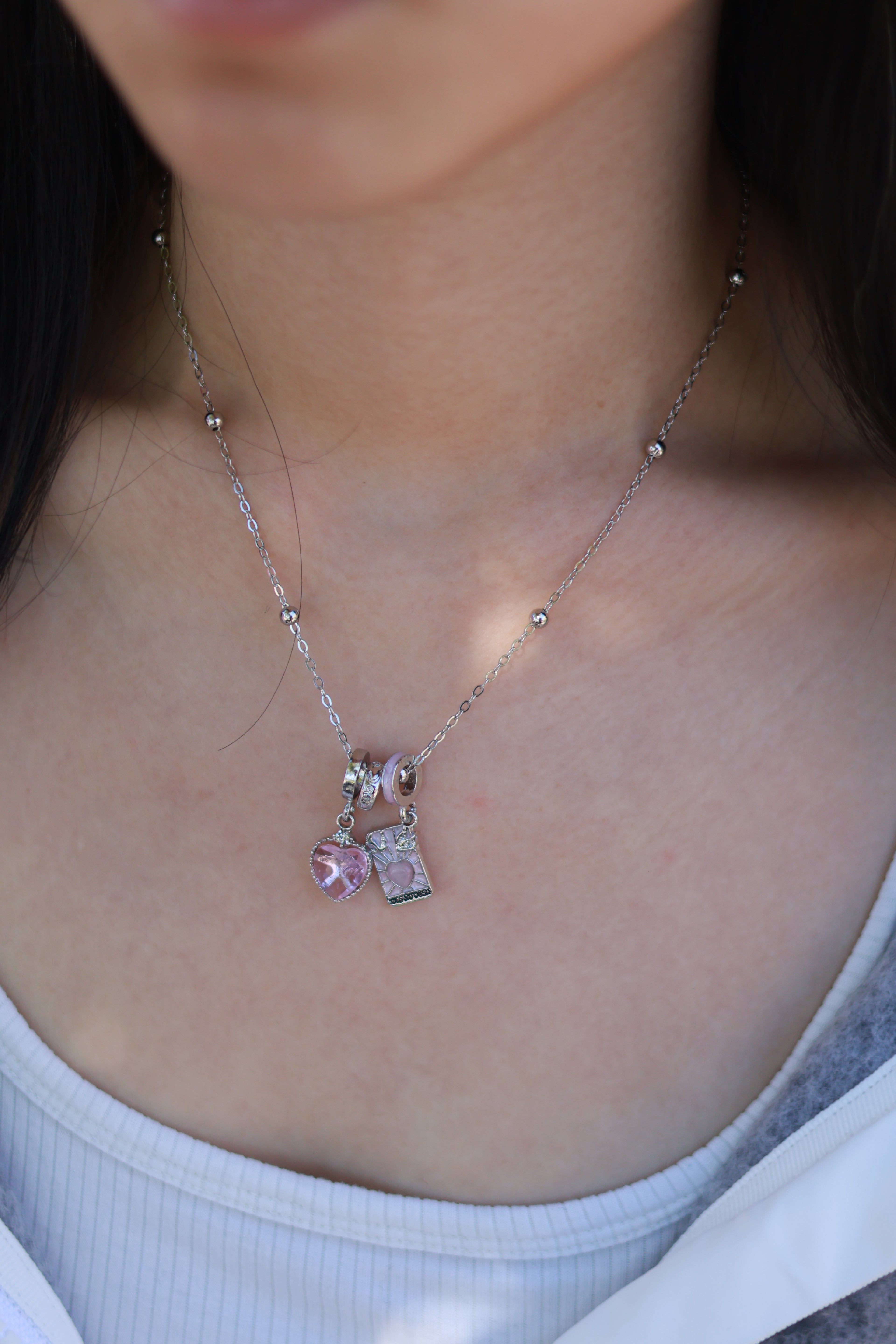Sweet Harmony Pink Charm Necklace