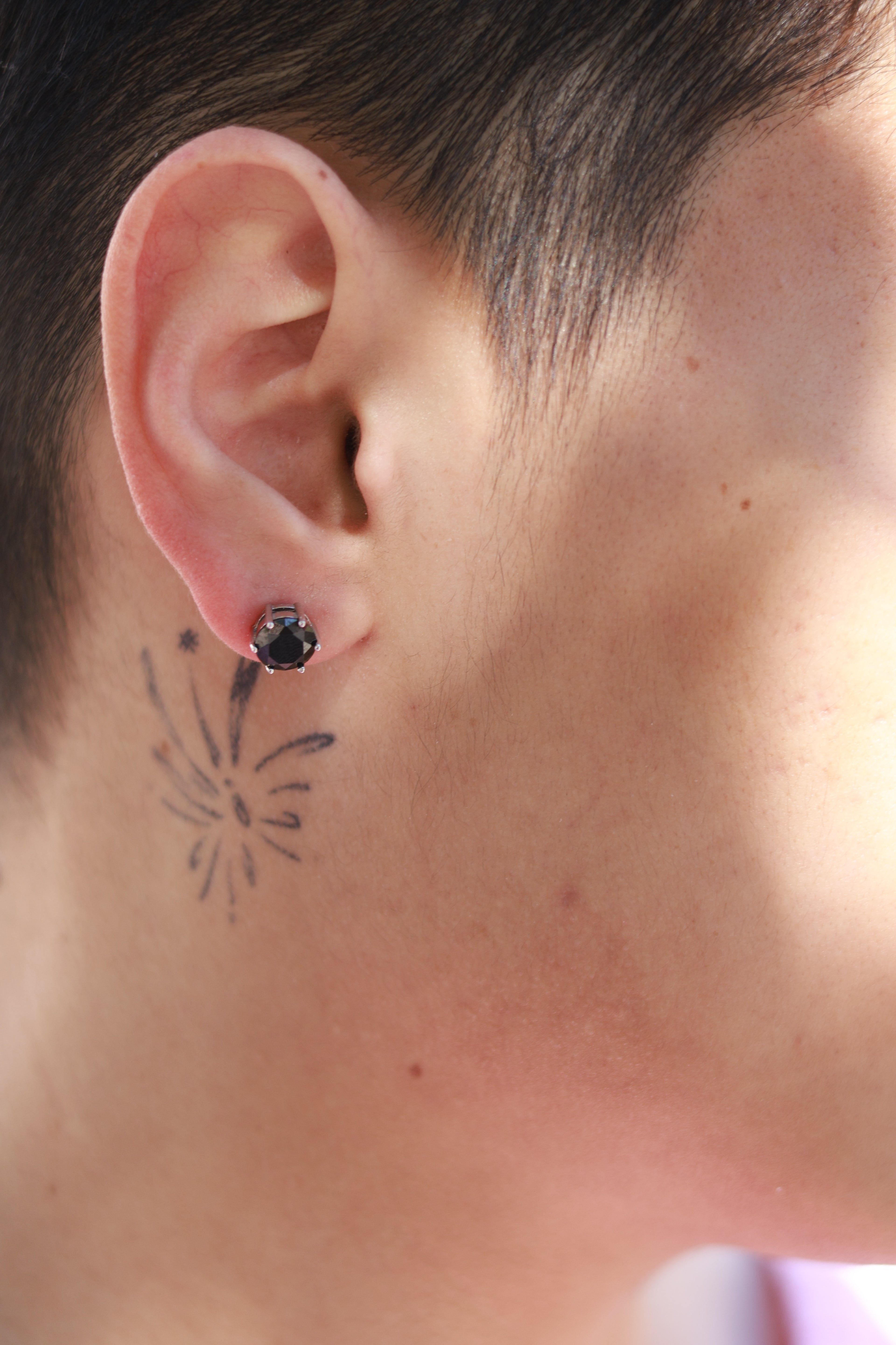 Sterling Silver Black Crystal Stud Earrings