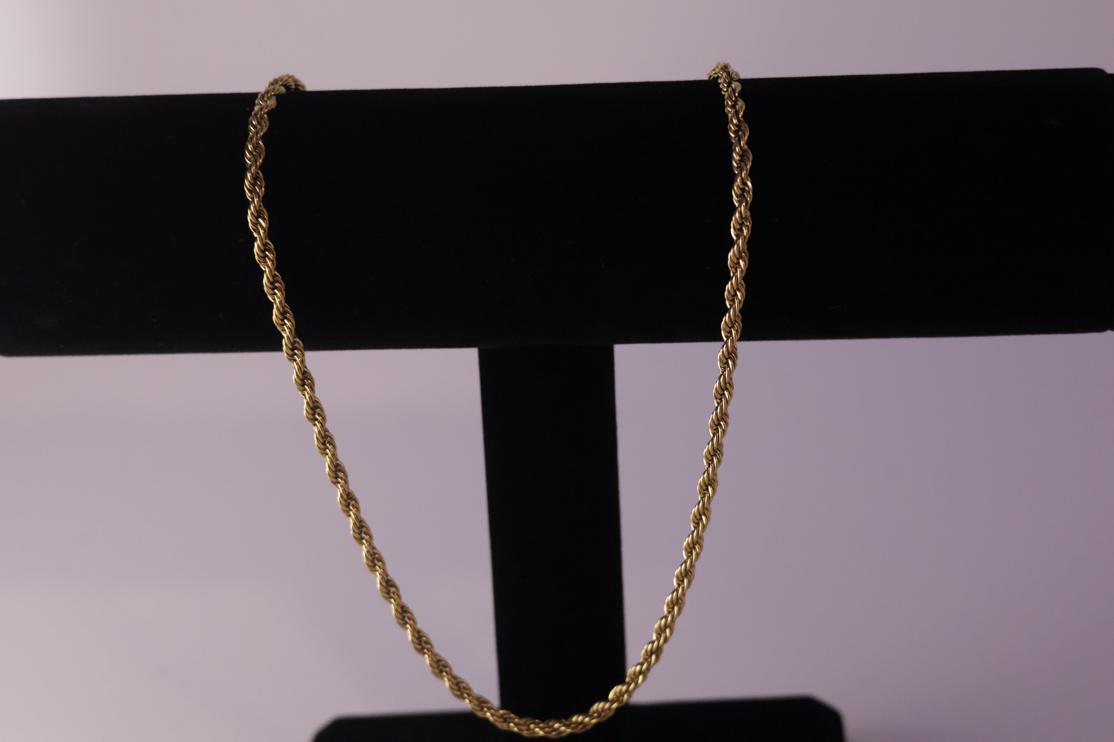 Classic Rope Chain Necklace Gold-Tone Finish