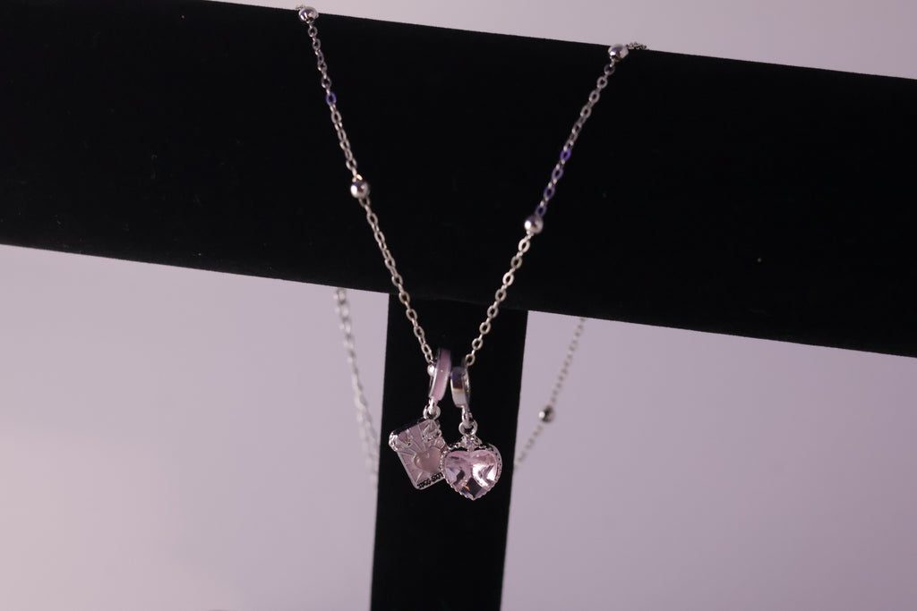 Sweet Harmony Pink Charm Necklace